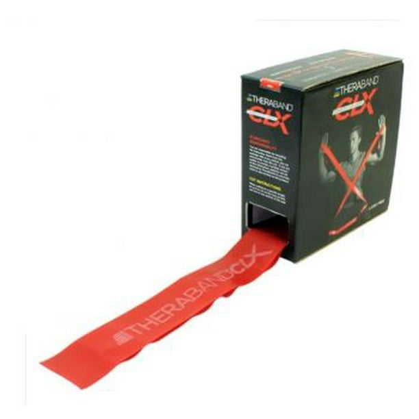 Red Medium 25 Yd Box TheraBand CLX Resistance Band with Loops